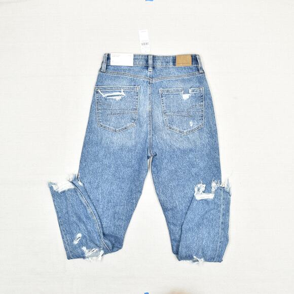 NEW American Eagle Women's Mom Jeans Highest Rise Cotton Blend Blue Size 4 / 27W - Picture 3 of 8